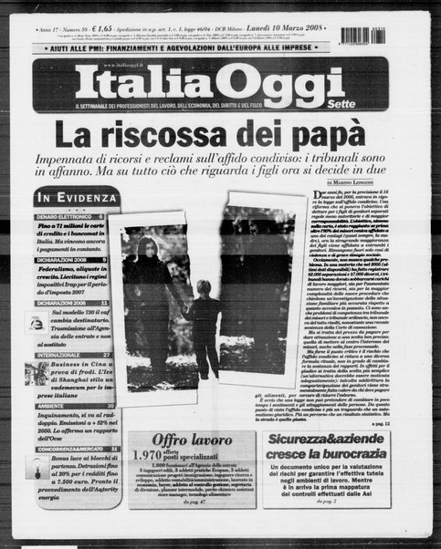 Italia oggi : quotidiano di economia finanza e politica